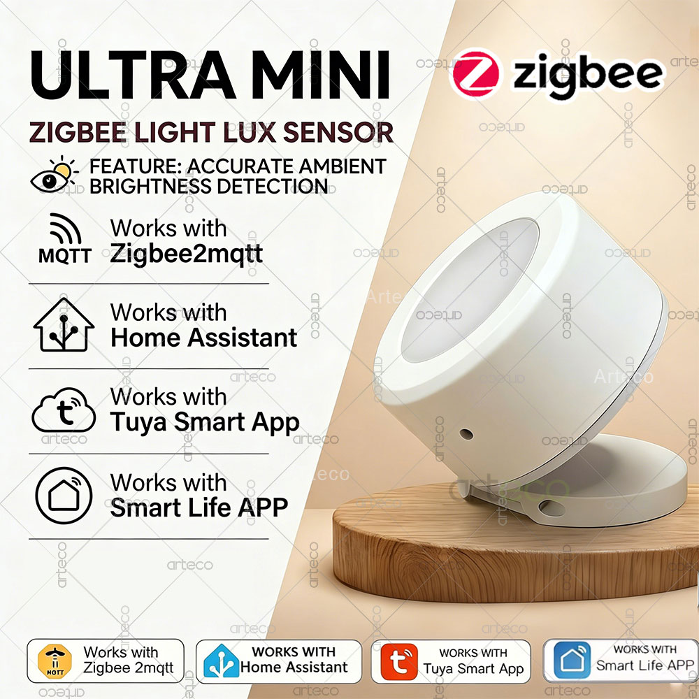 Smart Home Ikea - 超ミニ Zigbee 光センサー照度検出器ルクス輝度監視スマートホームオートメーション Tuya スマートライフ 2MQTT