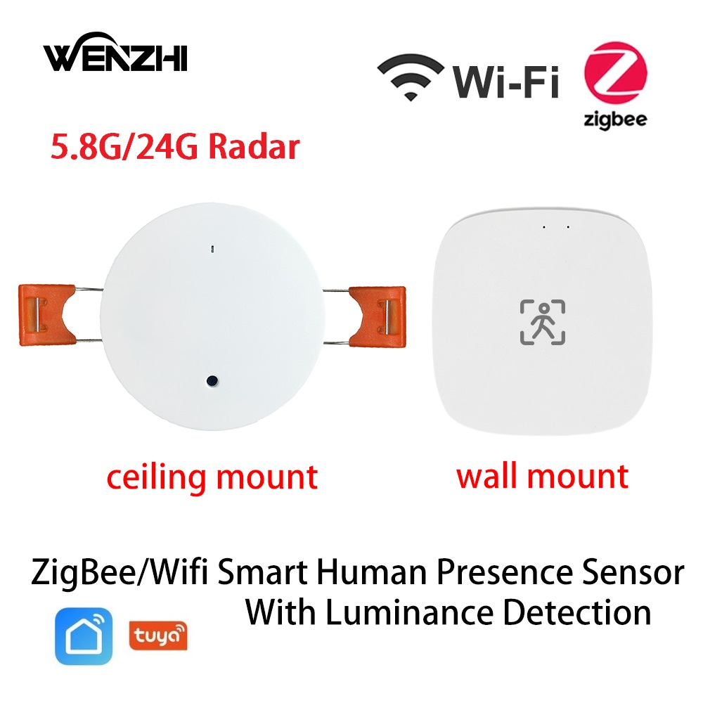 Smart Home Ikea - Zigbee-モーションディテクター,人間の存在波レーダー,モーションセンサー,5.8/24g,距離検出,5/110/220v,Tuya Smart Life,家庭用