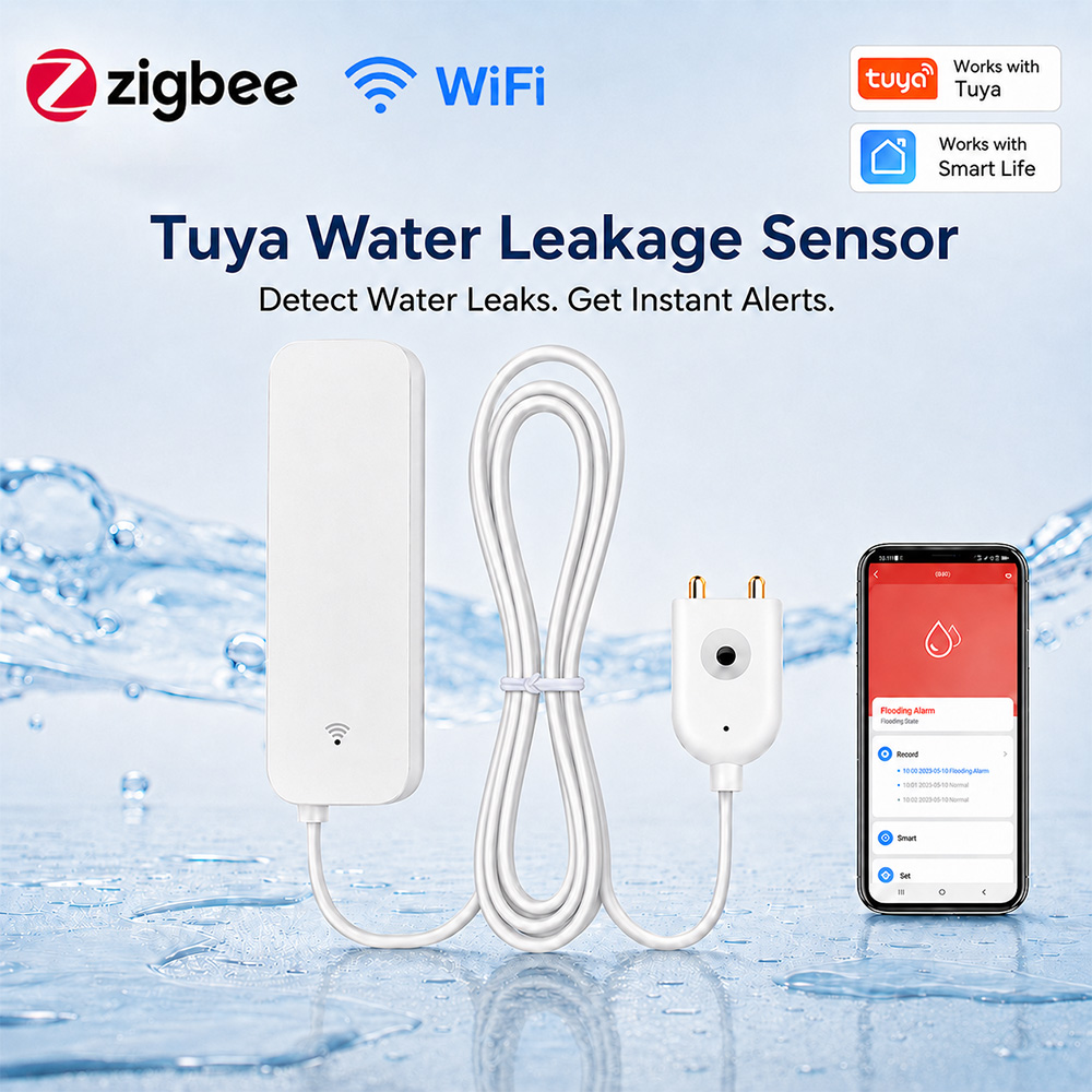 Smart Home Ikea - ZigBee WiFi 水漏れセンサー 洪水漏水警報器 Tuya スマートライフ