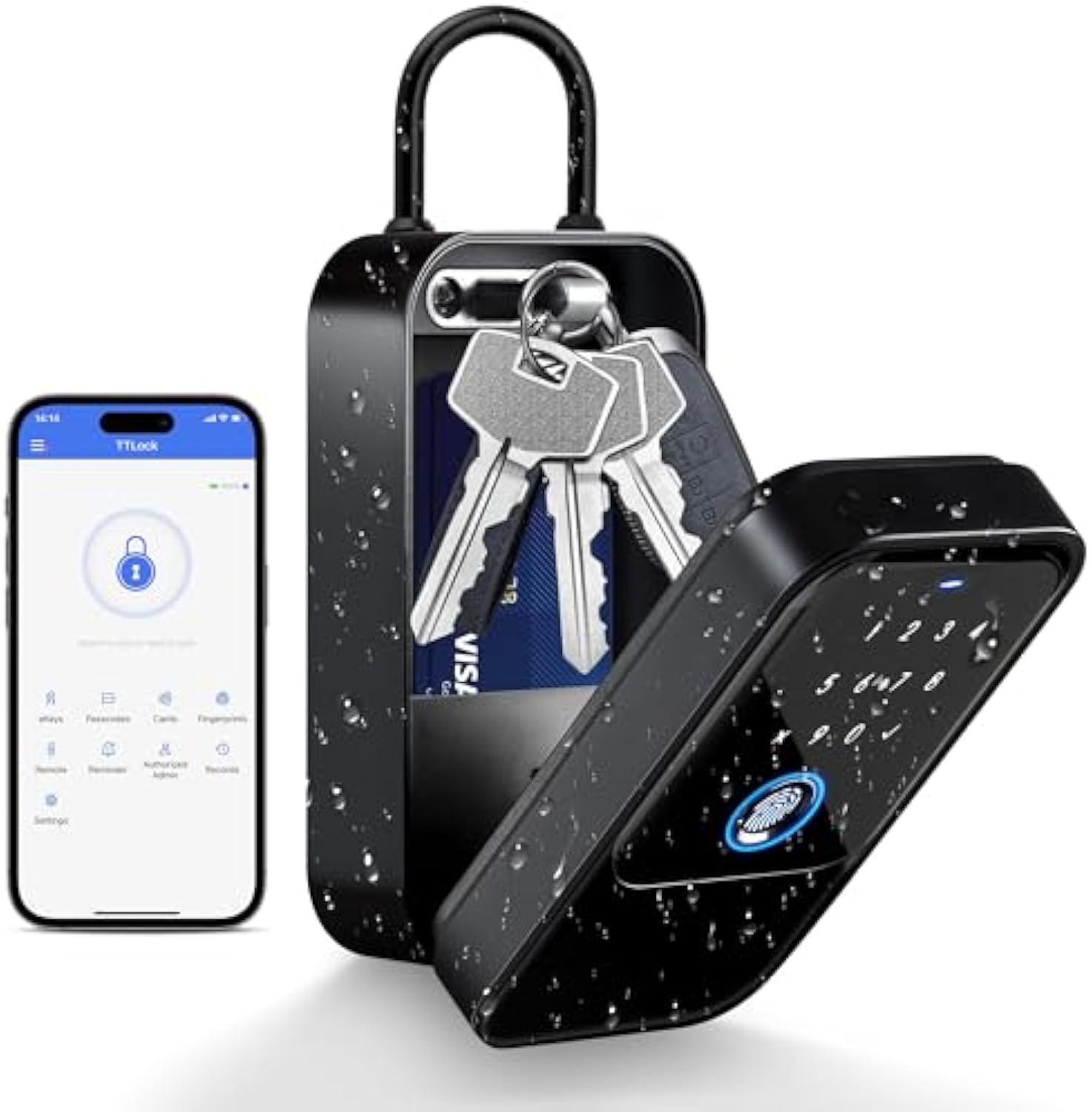 Smart Home Keyestudio - スマートワイヤレスキーロック,デジタルコード,Bluetooth,ホスト,ホーム,電子アプリ用の安全な南京錠ボックス,コード