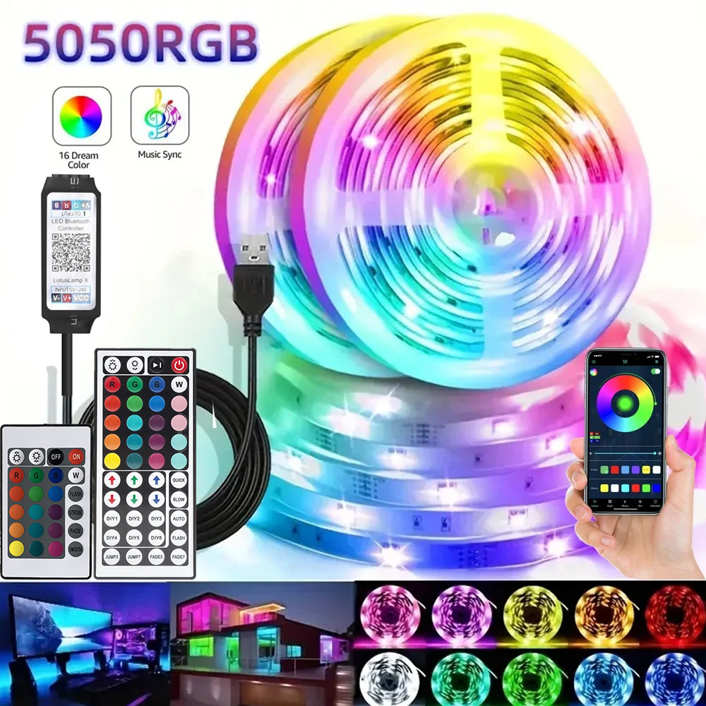 Smart Home Setup - スマートRGB LEDゲーミングライトストリップ USBクリスマスライト 音楽同期 フレキシブルテープ アプリリモコン