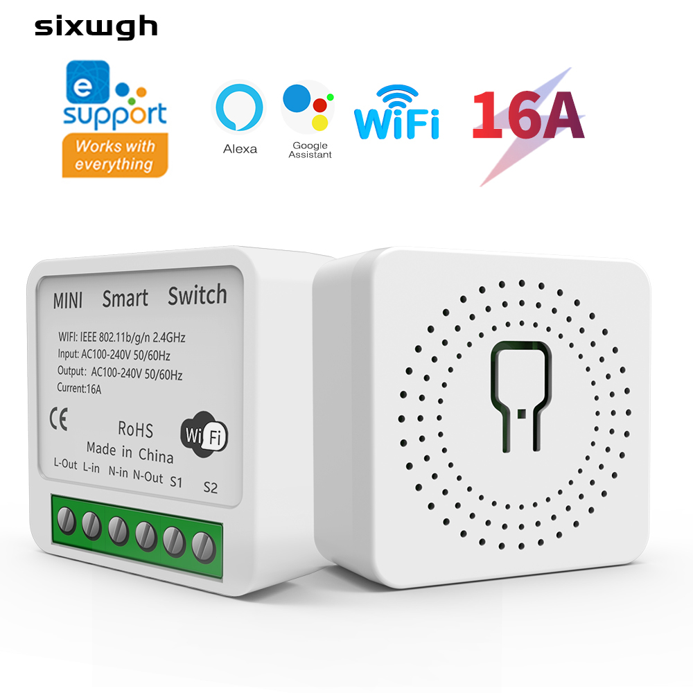 Smart Home Setup - Ewelink WiFiスマートスイッチミニ16Aリレー、スマートサーキットブレーカー、AlexaとGoogle Homeの音声制御対応、DIYモード