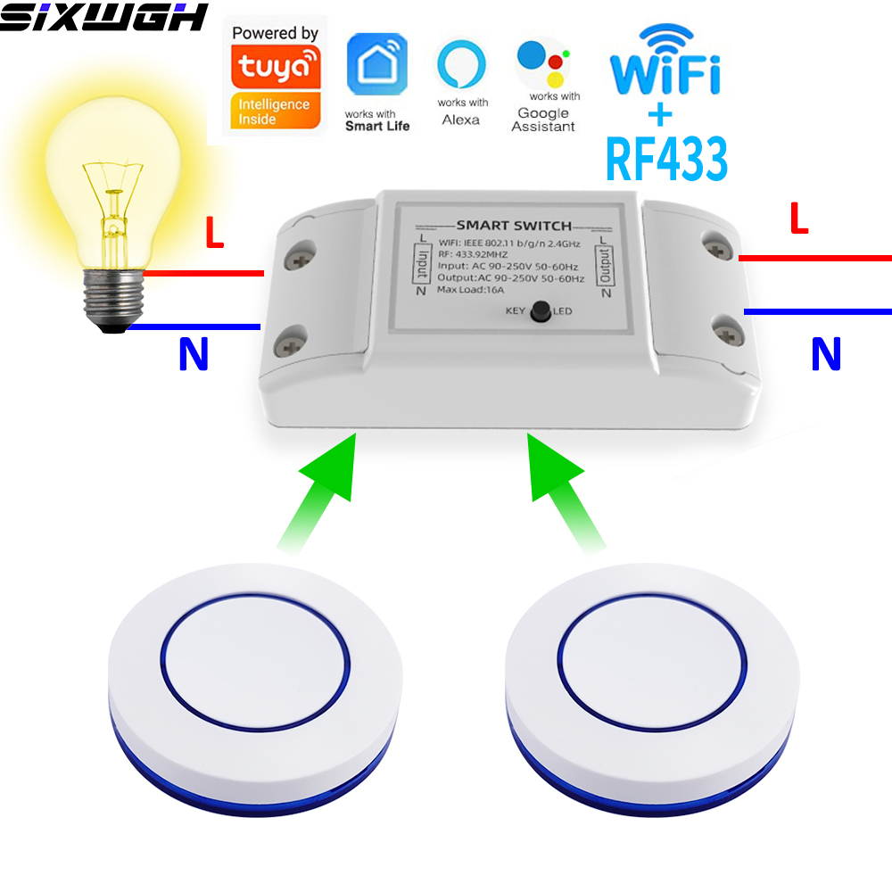 Smart Home Ikea - 16A WiFi Tuya スマートスイッチ ワイヤレスリモコンタイマースイッチ 互換性のあるスマートライフアプリ