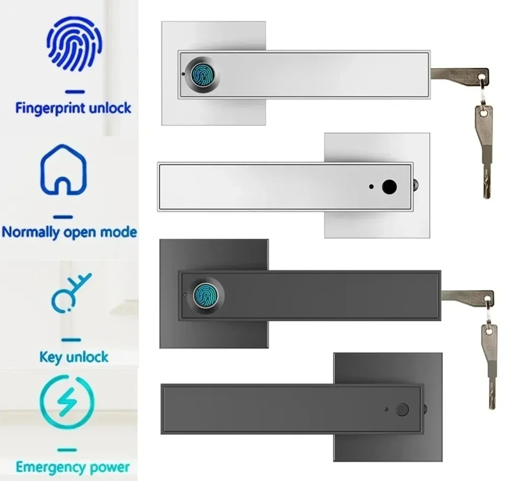Smart Home Keyestudio - Bluetooth対応Tuyaアプリ搭載の新型スマートドアロック デジタル電子錠 スマートホーム用木製ドアロック 生体認証指紋認証