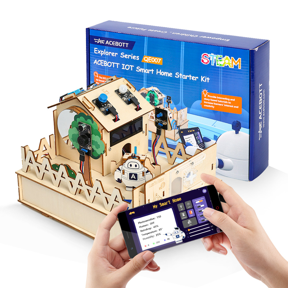 Smart Home Keyestudio - Arduino用スマートホームキット,ロボットスターター,自動化プロジェクト,ESP32用木造住宅学習キット,ACEBOTT-DIY