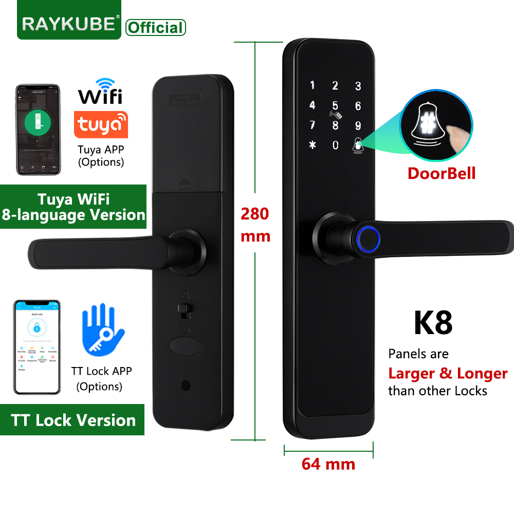 Smart Home Keyestudio - RAYKUBE K8 スマートドアロック TTlock Bluetooth/Tuya Wifi