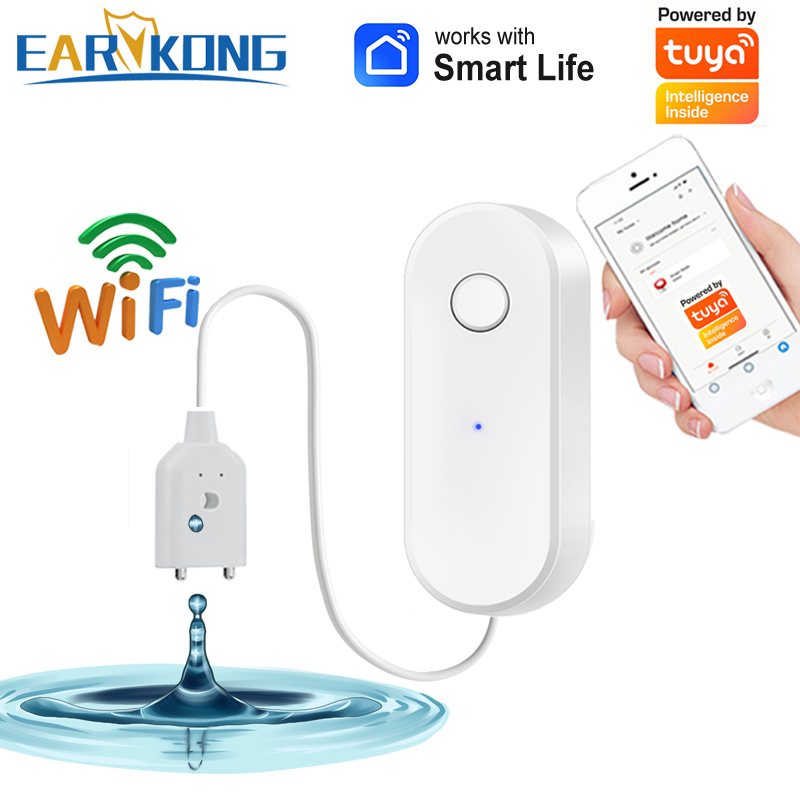 Smart Home Ikea - Tuya WiFi スマート水漏れセンサー液体漏れ警報オーバーフローレベル検出器洪水保護 SmartLife アプリ
