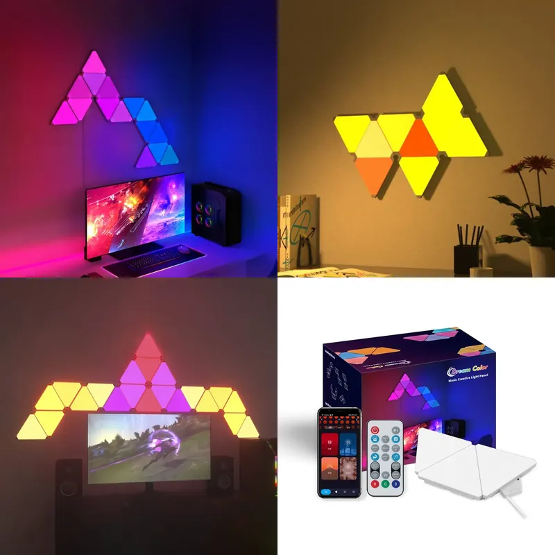 Smart Home Setup - Banqcn 三角形LEDゲーミングセットアップRGBウォールライト寝室用スマートホームライトパネル AlexaとGoogleアシスタント対応