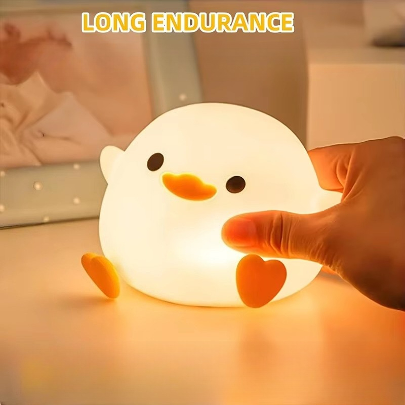 かわいいアヒルの漫画の動物シリコンランプ LED ナイトライ - Smart Baby Night Light のレビューと価格