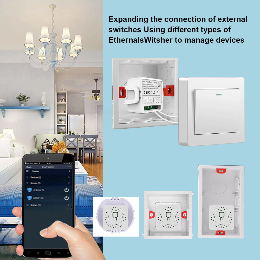 Tuya WiFiスマートスイッチ 1/2/3/4連 4ウェ - Smart Home Tuya のレビューと価格