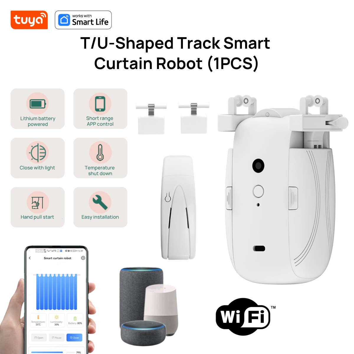 Tuya スマート WiFi カーテンロボット (ハブ付き  - Smart Home Setup のレビューと価格