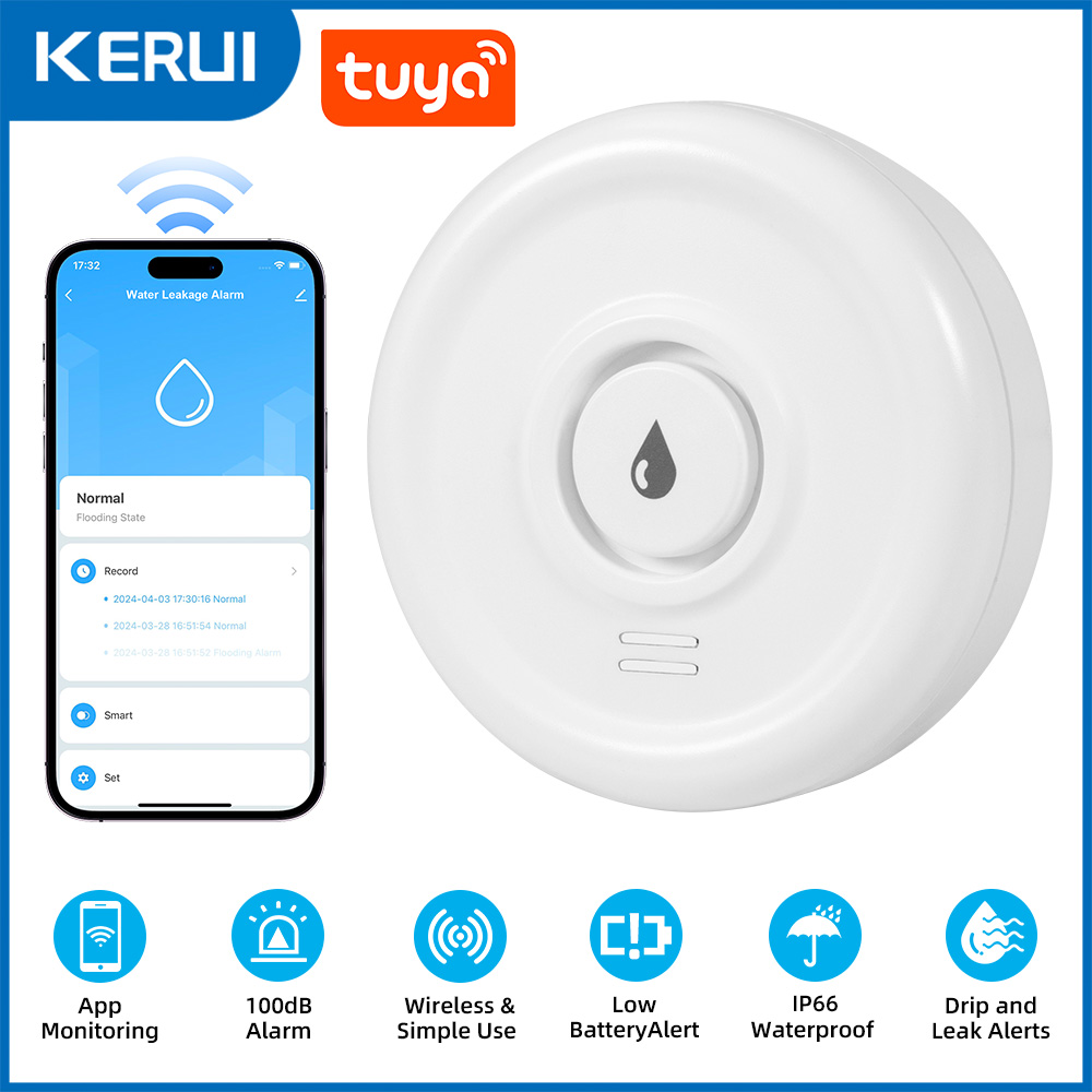 KERUI Tuya スマートライフ WiFi 水漏れセンサ - Smart Home Ikea のレビューと価格