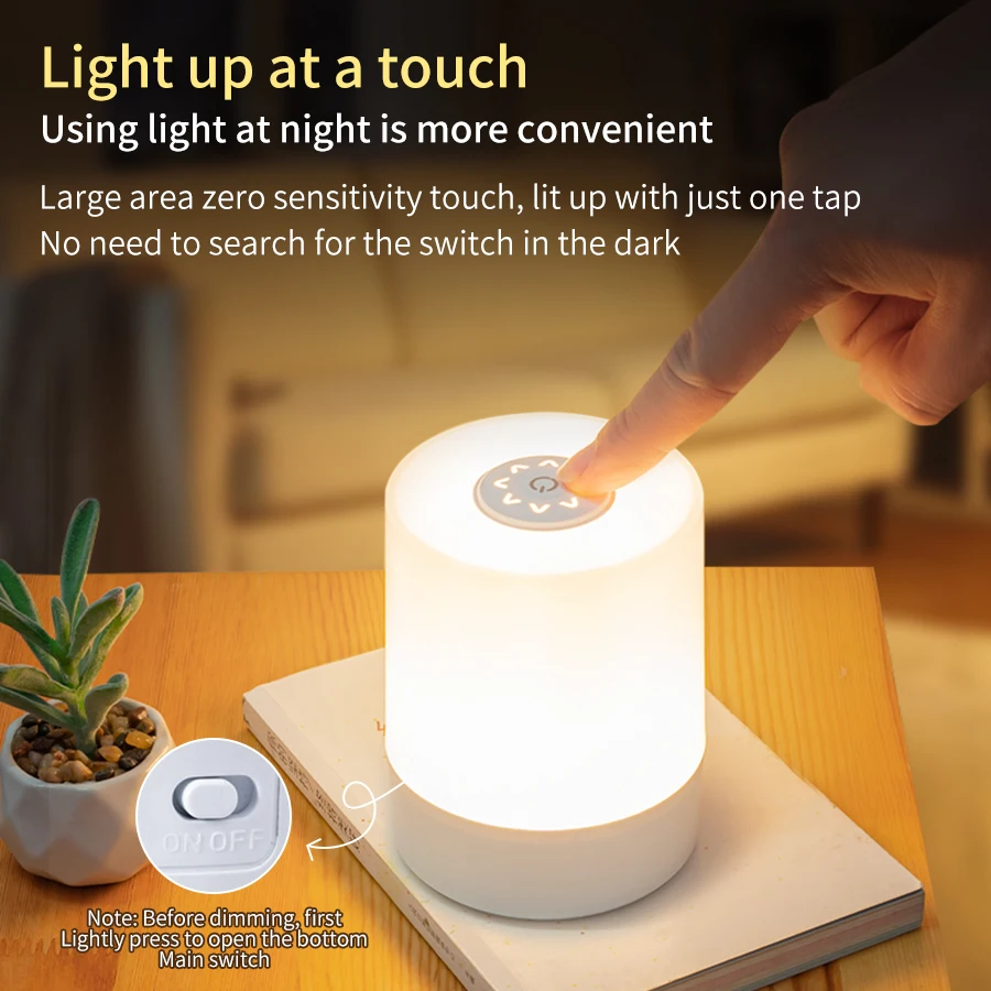 ベッドサイド LED タッチナイトライト調光可能な充電式デス - Smart Baby Night Light のレビューと価格