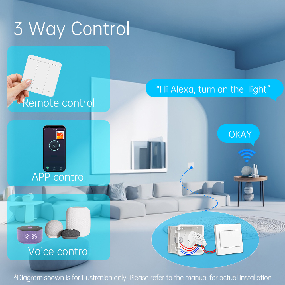 Tuya WiFiスマートライトスイッチ スマートホーム ワ - Smart Home Tuya のレビューと価格