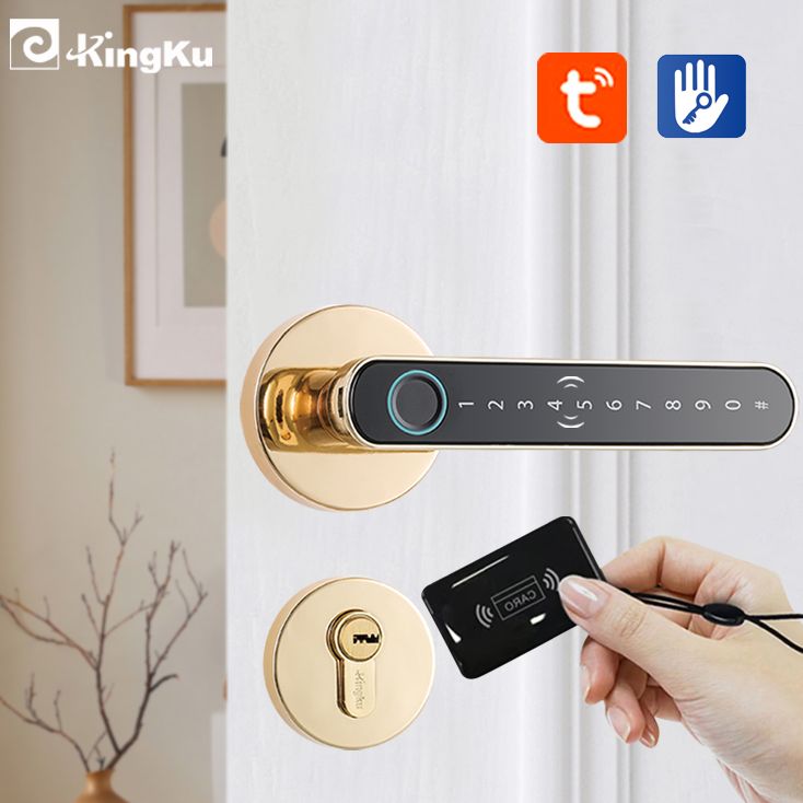 スマート指紋ドアロックハンドル,キーカード付き家のアパート, - Smart Home Keyestudio のレビューと価格