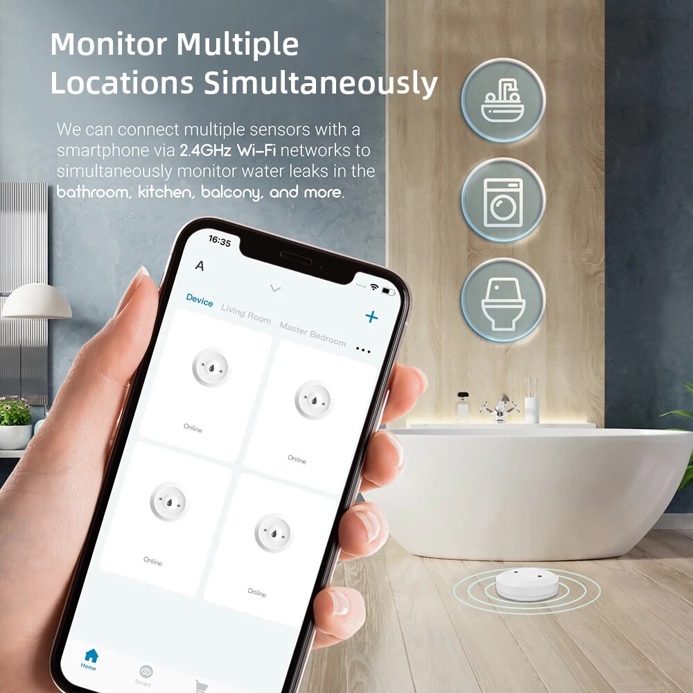 Zigbee3.0 水漏れ洪水センサー スマート浸水警報器  - Smart Home Ikea のレビューと価格