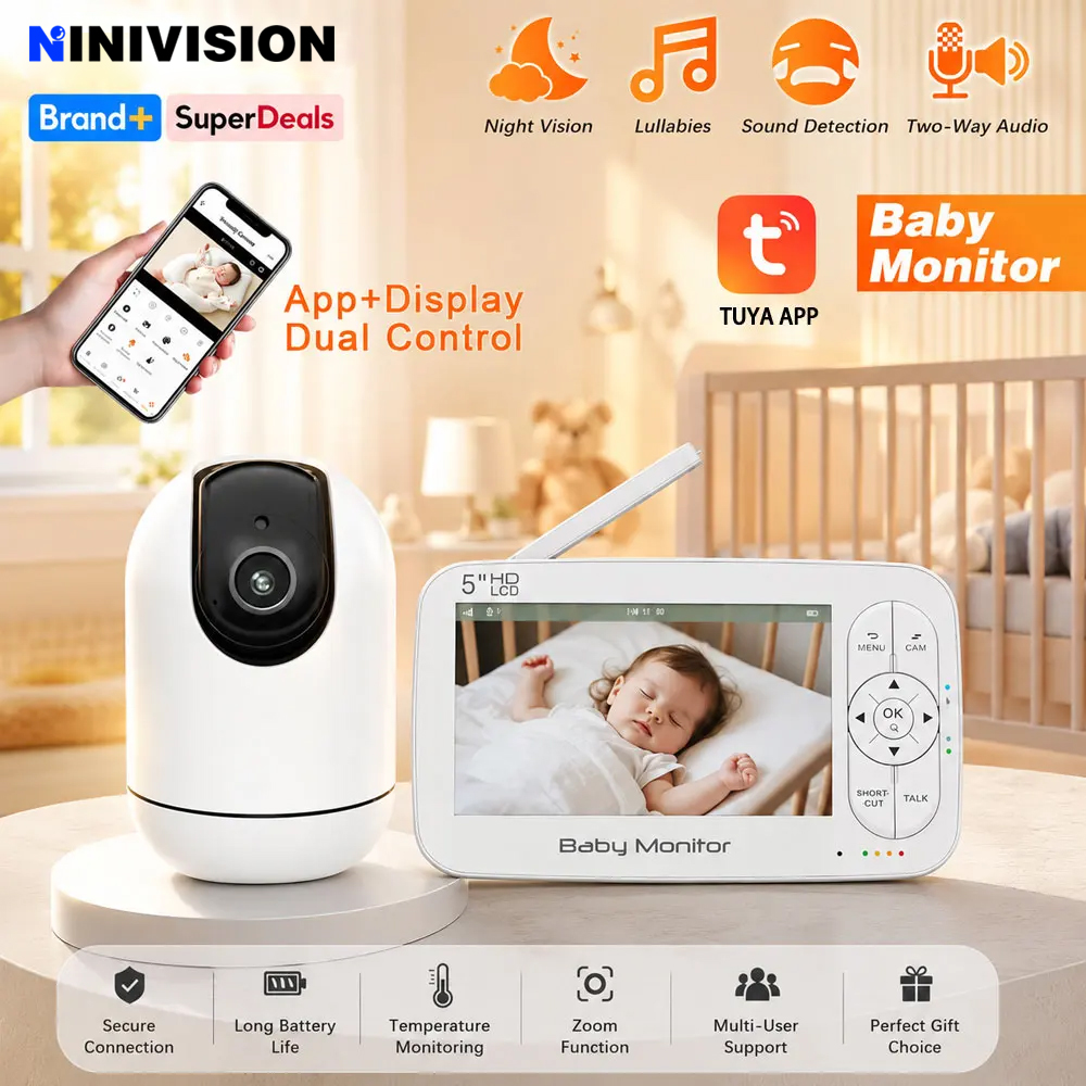 スマートWiFiベビーモニター 5インチLCDスクリーン 4 - Smart Baby Night Light のレビューと価格