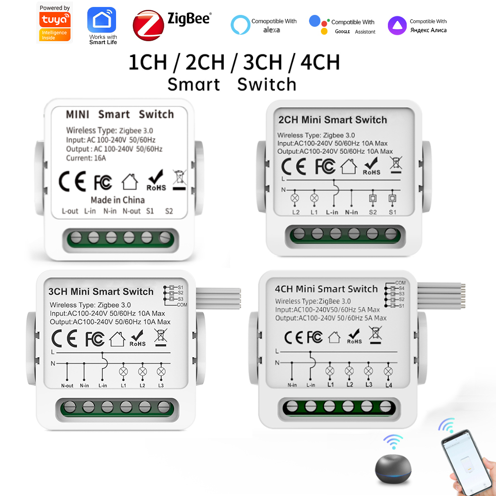 Tuya Zigbee 3.0 スマートスイッチ 1/2/3 - Smart Home Tuya のレビューと価格