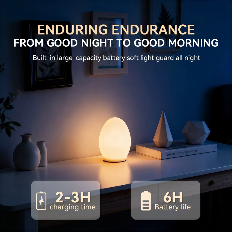 恐竜の卵型ナイトライト、タップ式点灯タイマー、充電式ベッドサ - Smart Baby Night Light のレビューと価格