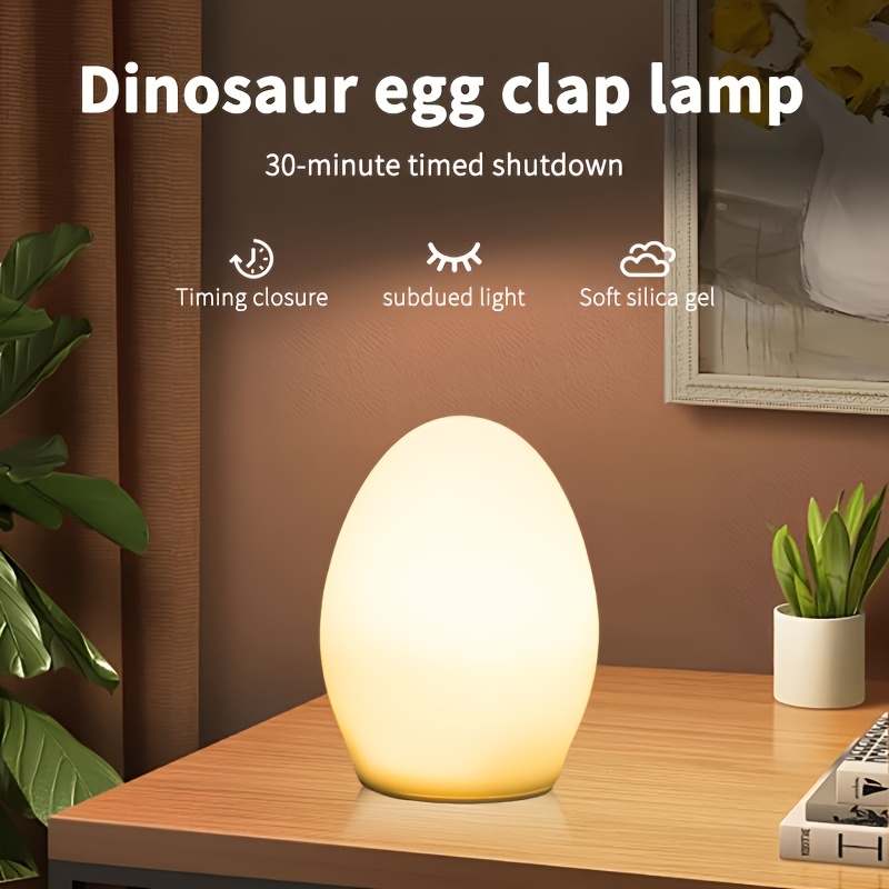 恐竜の卵型ナイトライト、タップ式点灯タイマー、充電式ベッドサ - Smart Baby Night Light のレビューと価格