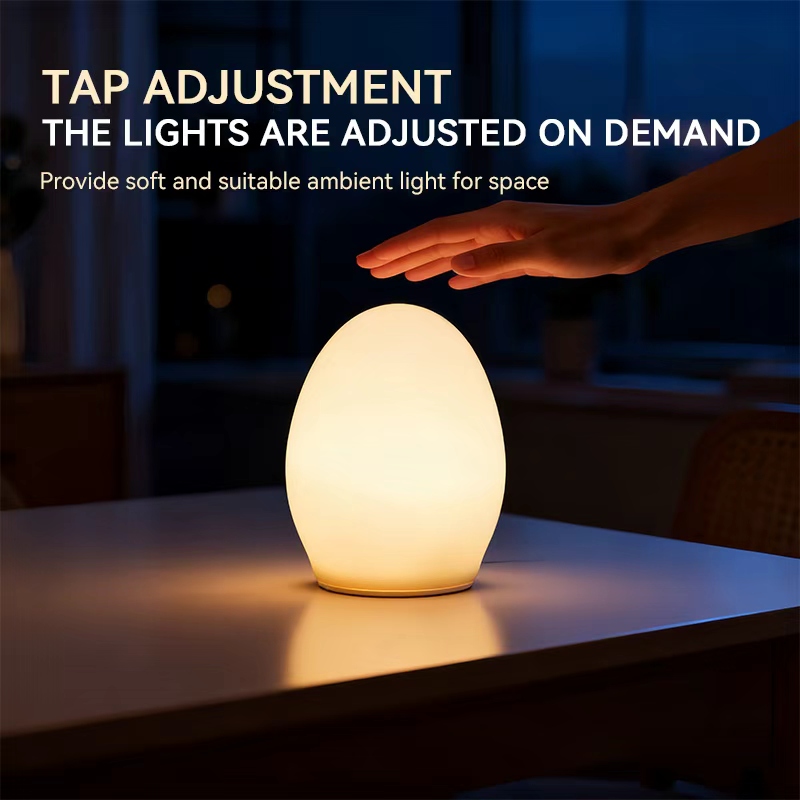 恐竜の卵型ナイトライト、タップ式点灯タイマー、充電式ベッドサ - Smart Baby Night Light のレビューと価格