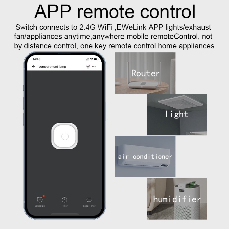 Ewelink WiFiスマートスイッチミニ16Aリレー、ス - Smart Home Setup のレビューと価格