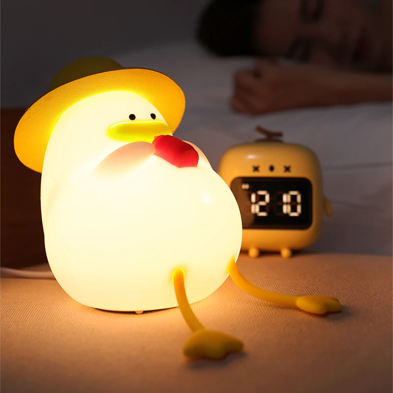 充電式 LED ナイトライトかわいいアヒルシリコーンパッティ - Smart Baby Night Light のレビューと価格