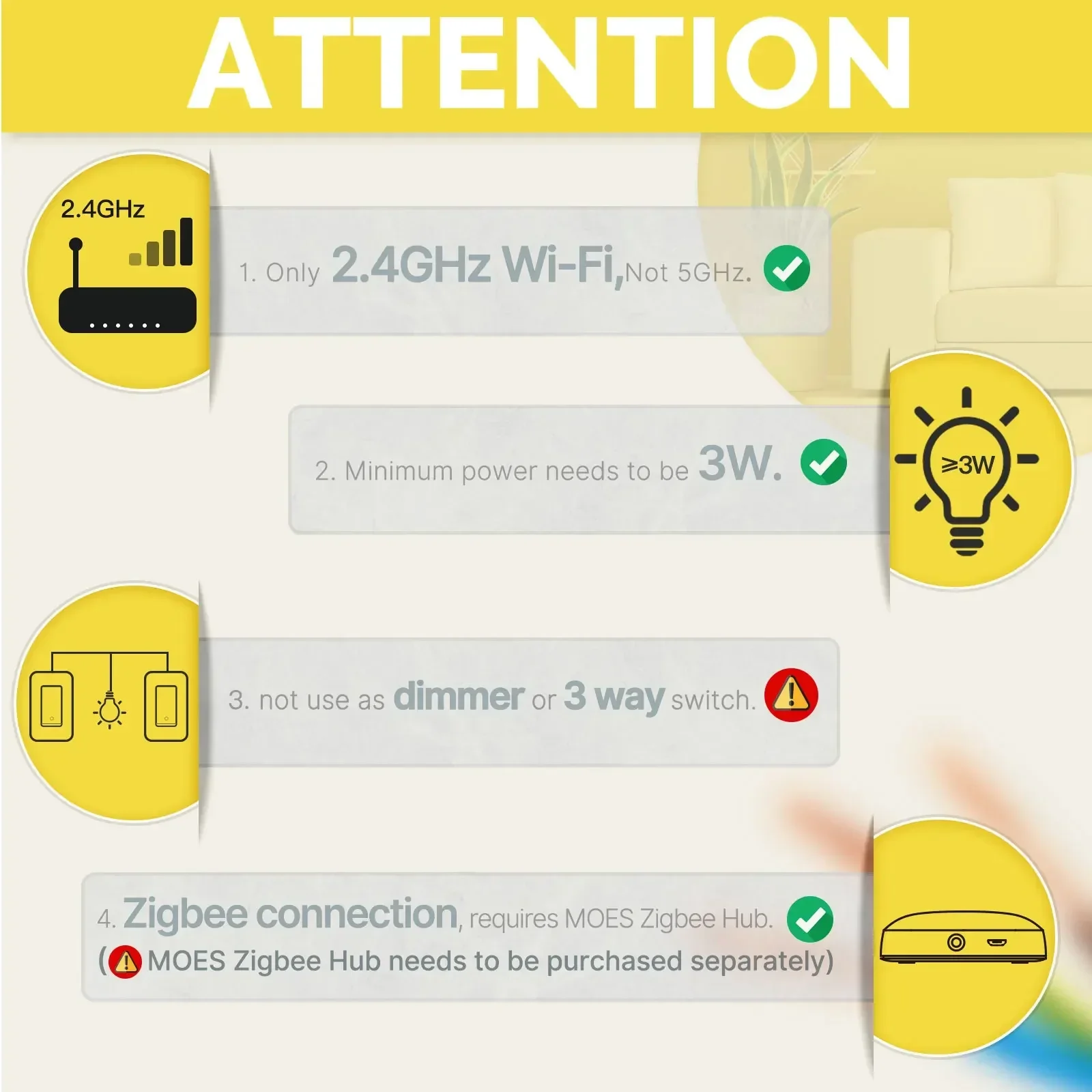 MOES Tuya ZigBee US スマートライトスイッ - Smart Home Ikea のレビューと価格