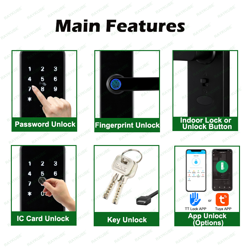 RAYKUBE K8 スマートドアロック TTlock Bl - Smart Home Keyestudio のレビューと価格
